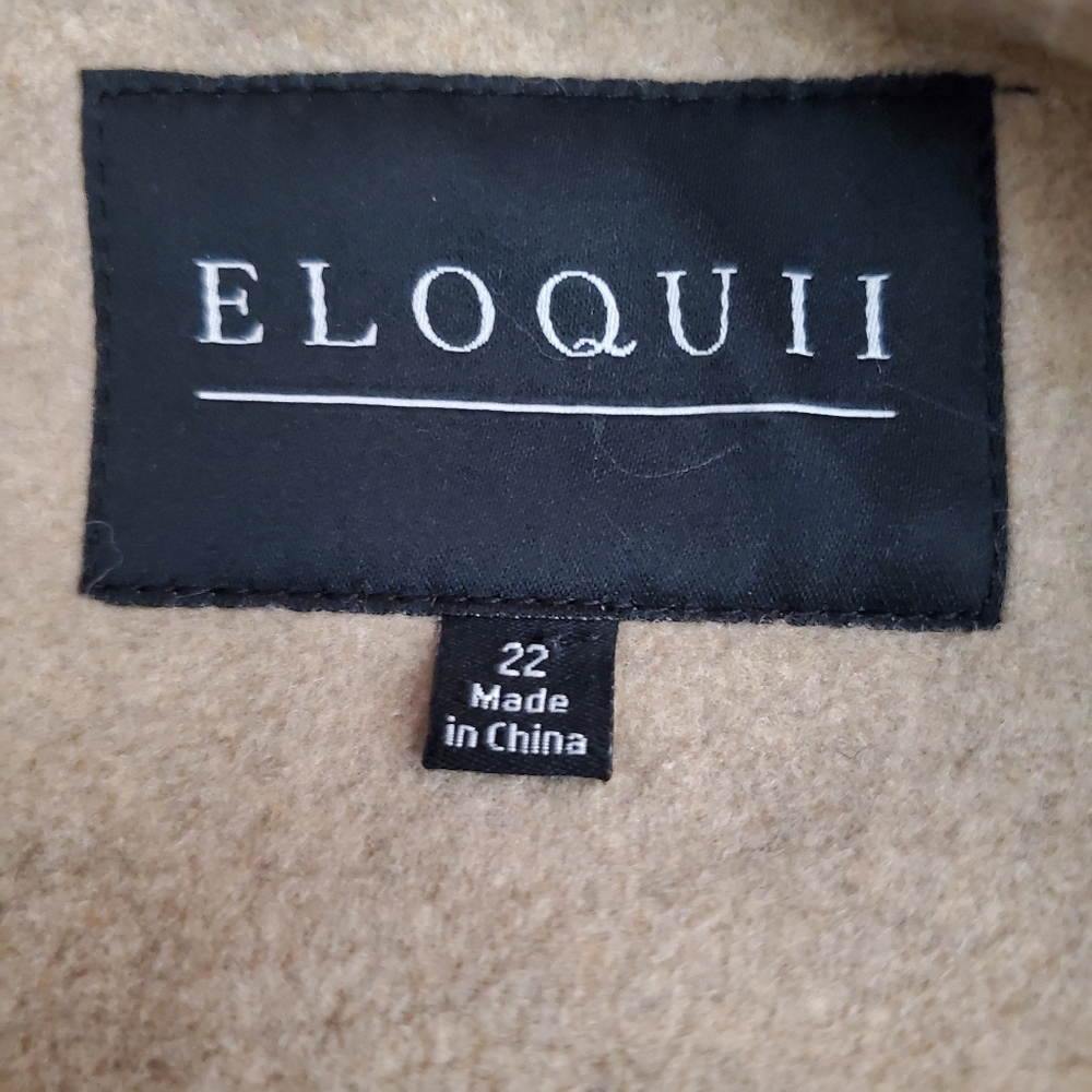 Eloquii Wool Black Tan Suede Moto Zip Jacket Tweed - Picture 5 of 6